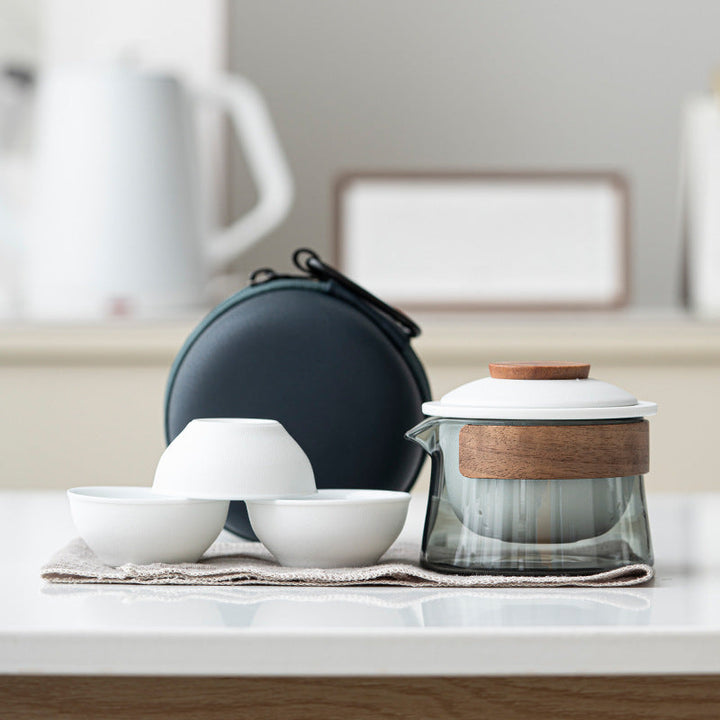 Portable and Stylish Tea Set - SipMate-White-Nora Luxe