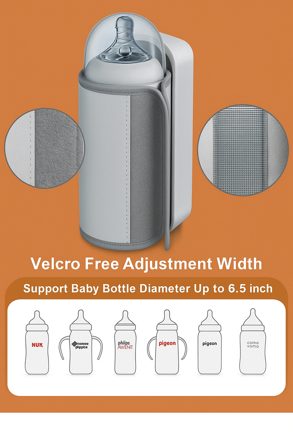 Portable Baby Bottle Warmer with Temperature Control - WarmEase-Nora Luxe