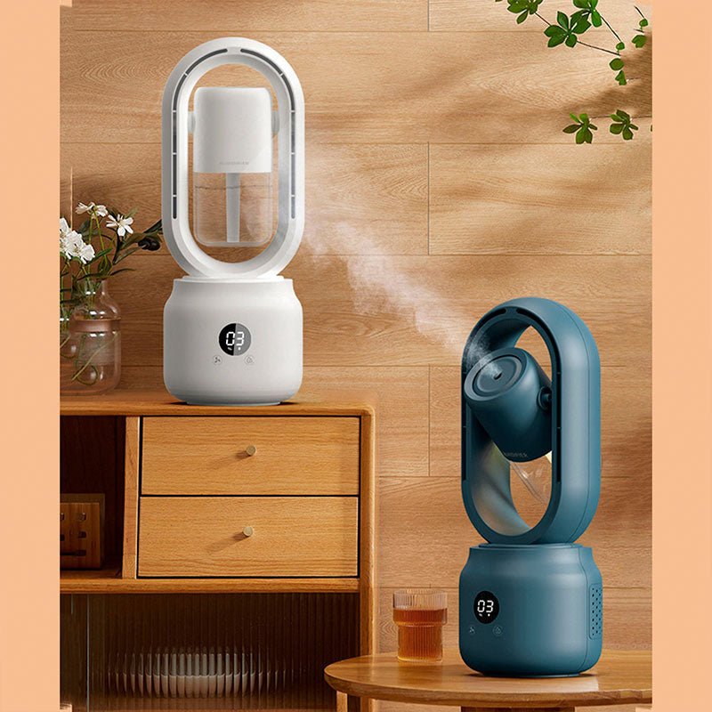 Portable Blade-less Fan with Humidifier - CoolMist-Blue-Nora Luxe