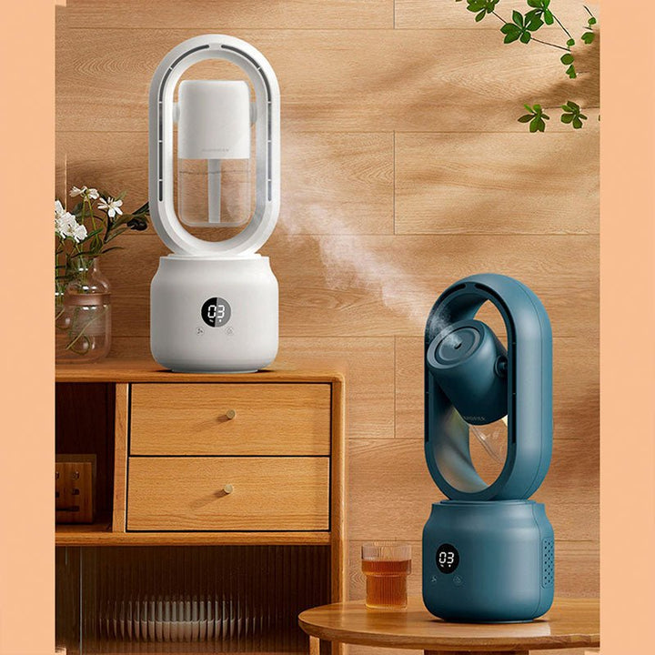 Portable Blade-less Fan with Humidifier - CoolMist-Blue-Nora Luxe