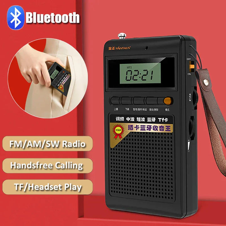 Portable Bluetooth Radio and MP3 Player - SoundPocket Mini-Gray-Nora Luxe