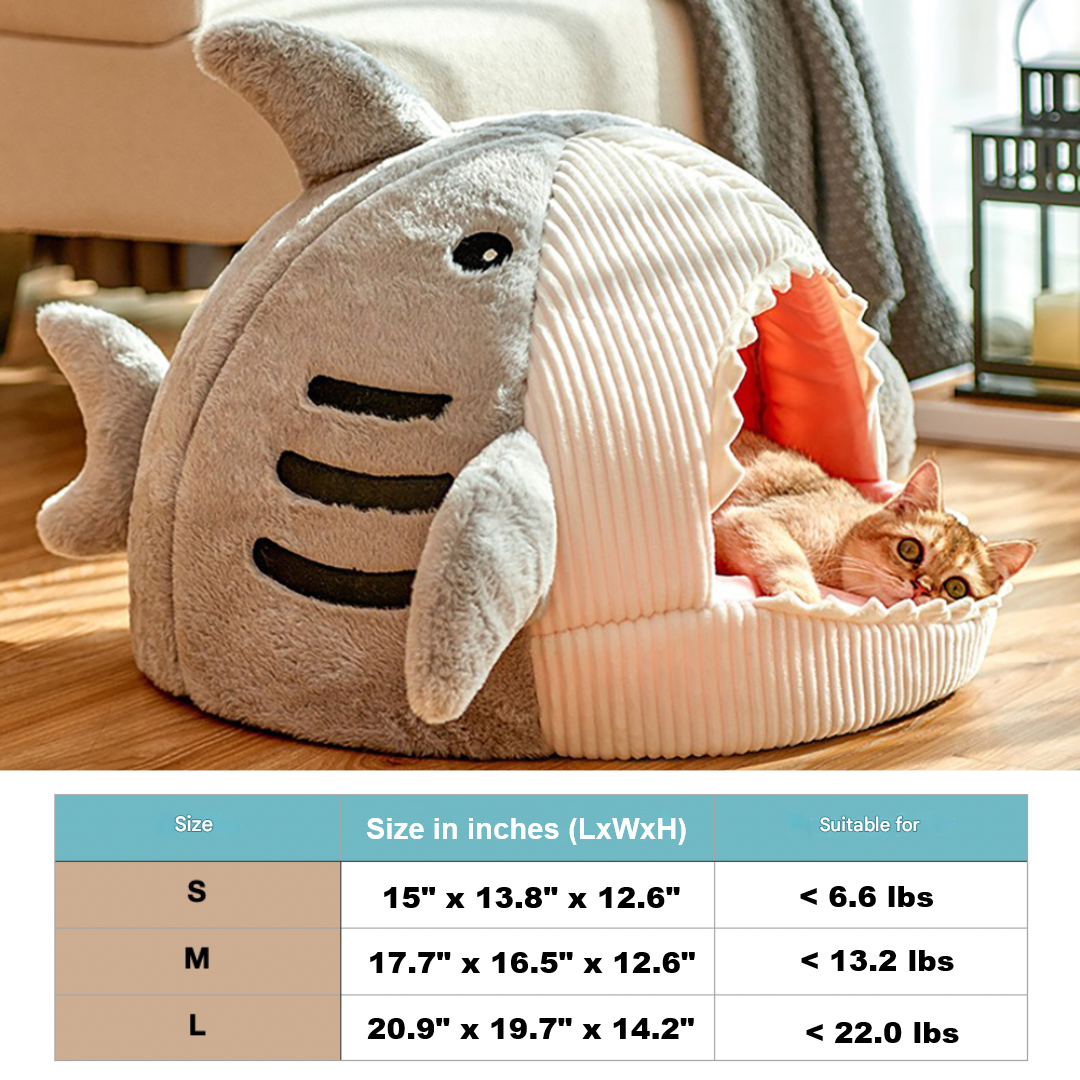 Portable Cat Cave with Warm Cushion - CozyCave-Blue-S 15.75 x 15.75 x 12.6 inches-Nora Luxe