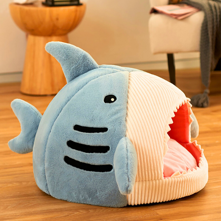 Portable Cat Cave with Warm Cushion - CozyCave-Blue-S 15.75 x 15.75 x 12.6 inches-Nora Luxe