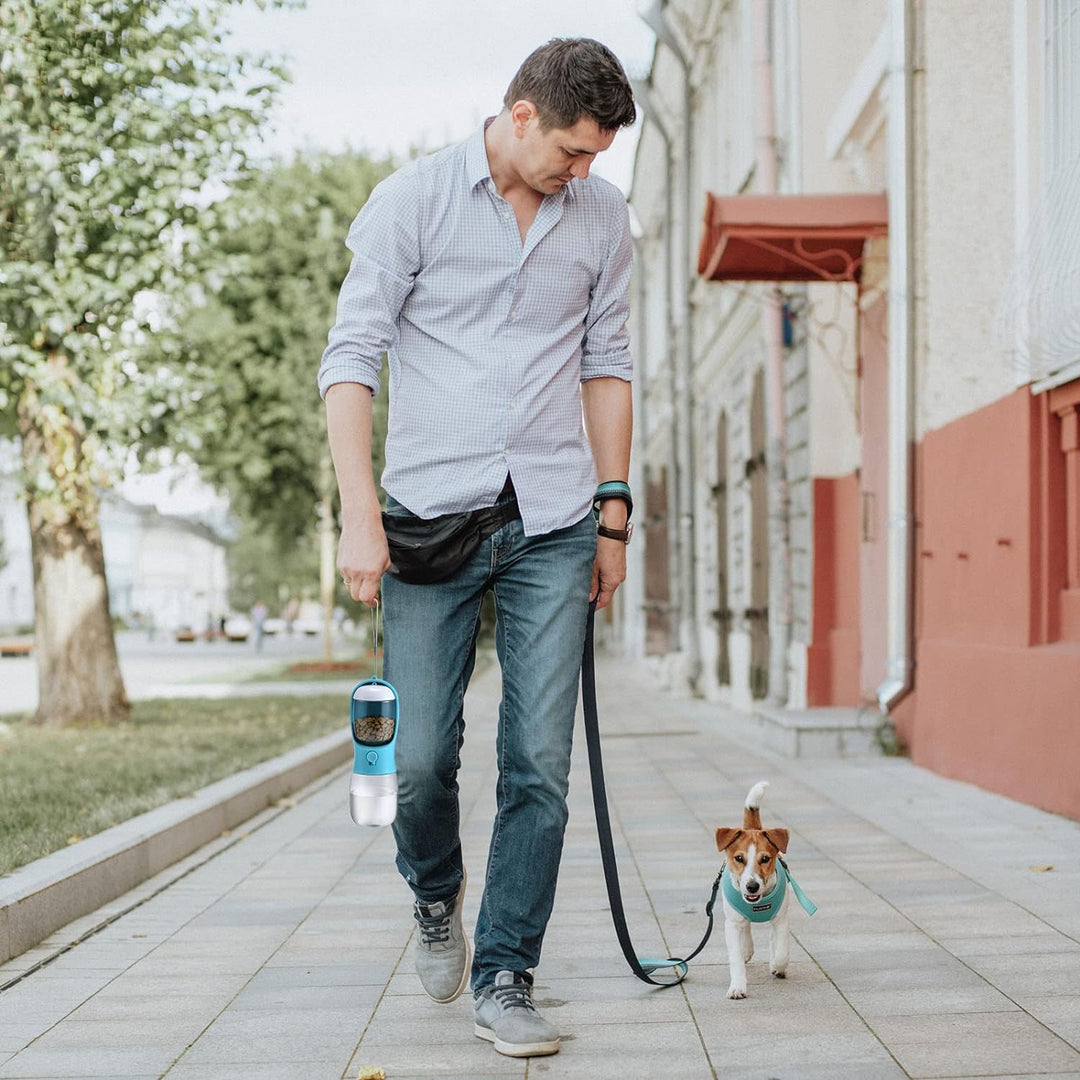 Portable Dog Water Bottle & Food Container-Blue-300 ml-Nora Luxe