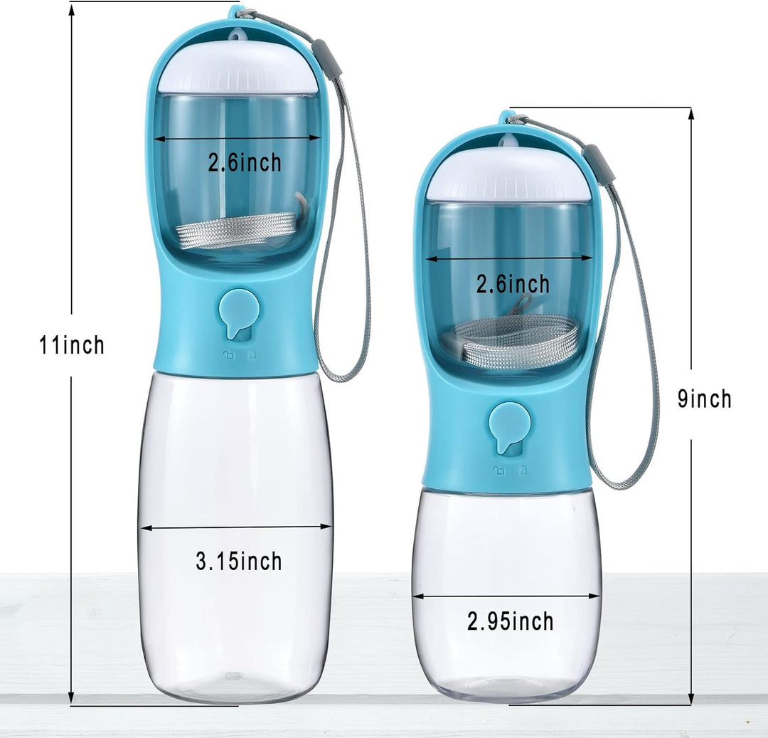 Portable Dog Water Bottle & Food Container-Blue-300 ml-Nora Luxe