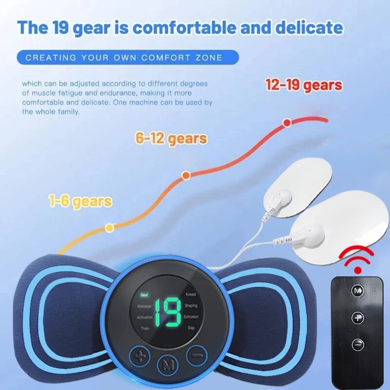 PORTABLE ELECTRIC MINI NECK MASSAGER WITH PAD & REMOTE CONTROL | INTELLIGENT MASSAGE DEVICE-With Remote Control-Nora Luxe