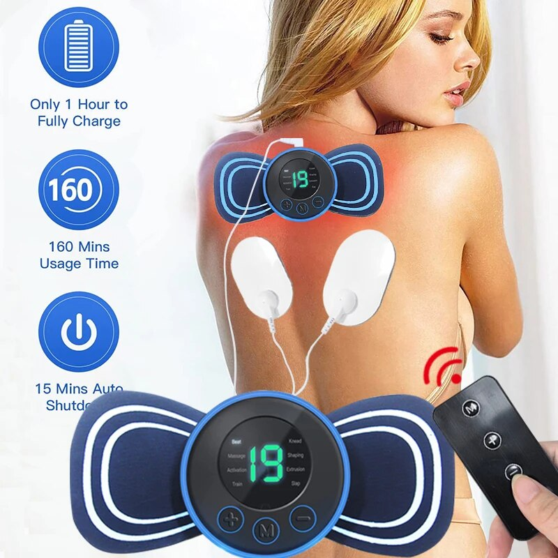 PORTABLE ELECTRIC MINI NECK MASSAGER WITH PAD & REMOTE CONTROL | INTELLIGENT MASSAGE DEVICE-With Remote Control-Nora Luxe