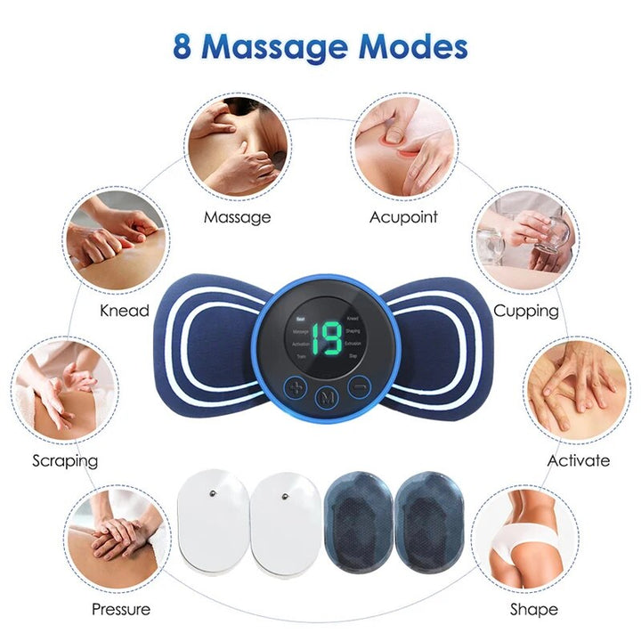 PORTABLE ELECTRIC MINI NECK MASSAGER WITH PAD & REMOTE CONTROL | INTELLIGENT MASSAGE DEVICE-With Remote Control-Nora Luxe