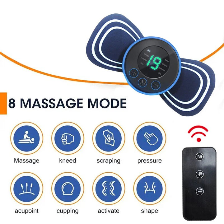 PORTABLE ELECTRIC MINI NECK MASSAGER WITH PAD & REMOTE CONTROL | INTELLIGENT MASSAGE DEVICE-With Remote Control-Nora Luxe