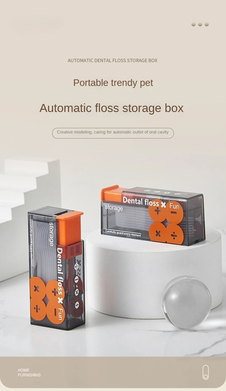 PORTABLE FLOSS DISPENSER WITH 10 AUTOMATICALLY EJECTED FLOSS STICKS-Nora Luxe