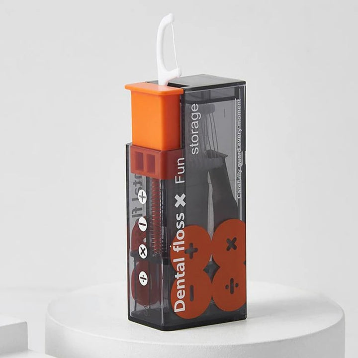 PORTABLE FLOSS DISPENSER WITH 10 AUTOMATICALLY EJECTED FLOSS STICKS-Nora Luxe