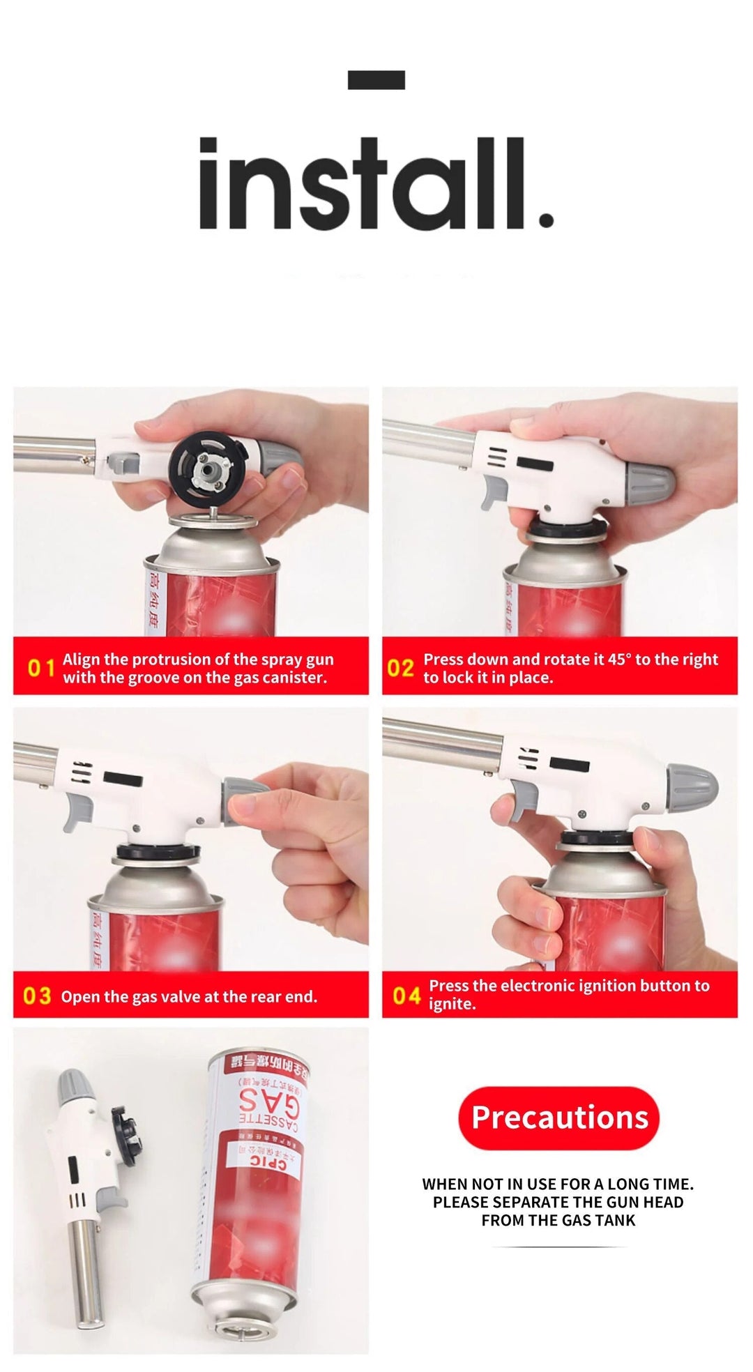 PORTABLE METAL BUTANE GAS STOVE – BBQ, CAMPING AND COOKING FLAME GUN-Nora Luxe