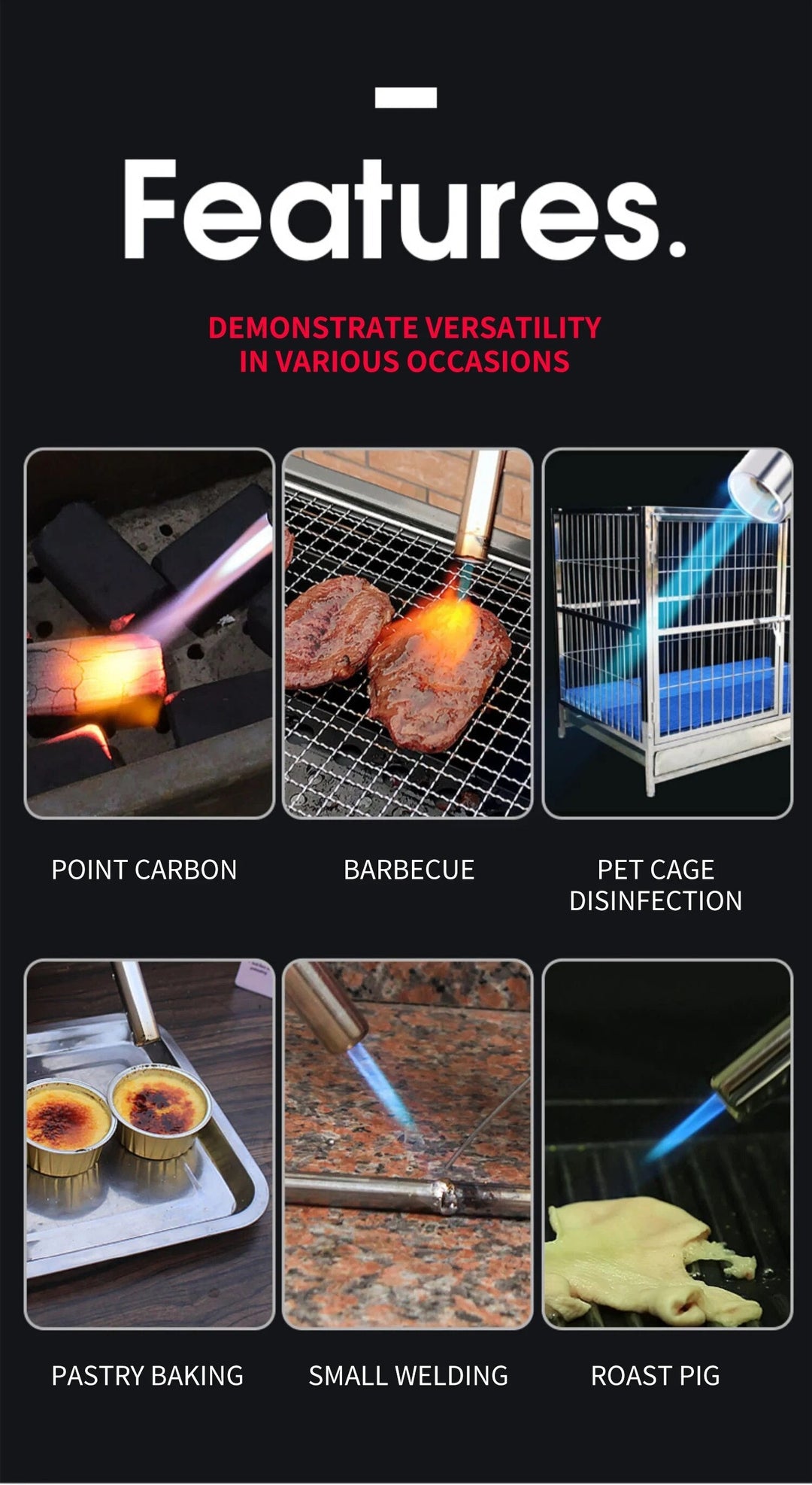 PORTABLE METAL BUTANE GAS STOVE – BBQ, CAMPING AND COOKING FLAME GUN-Nora Luxe