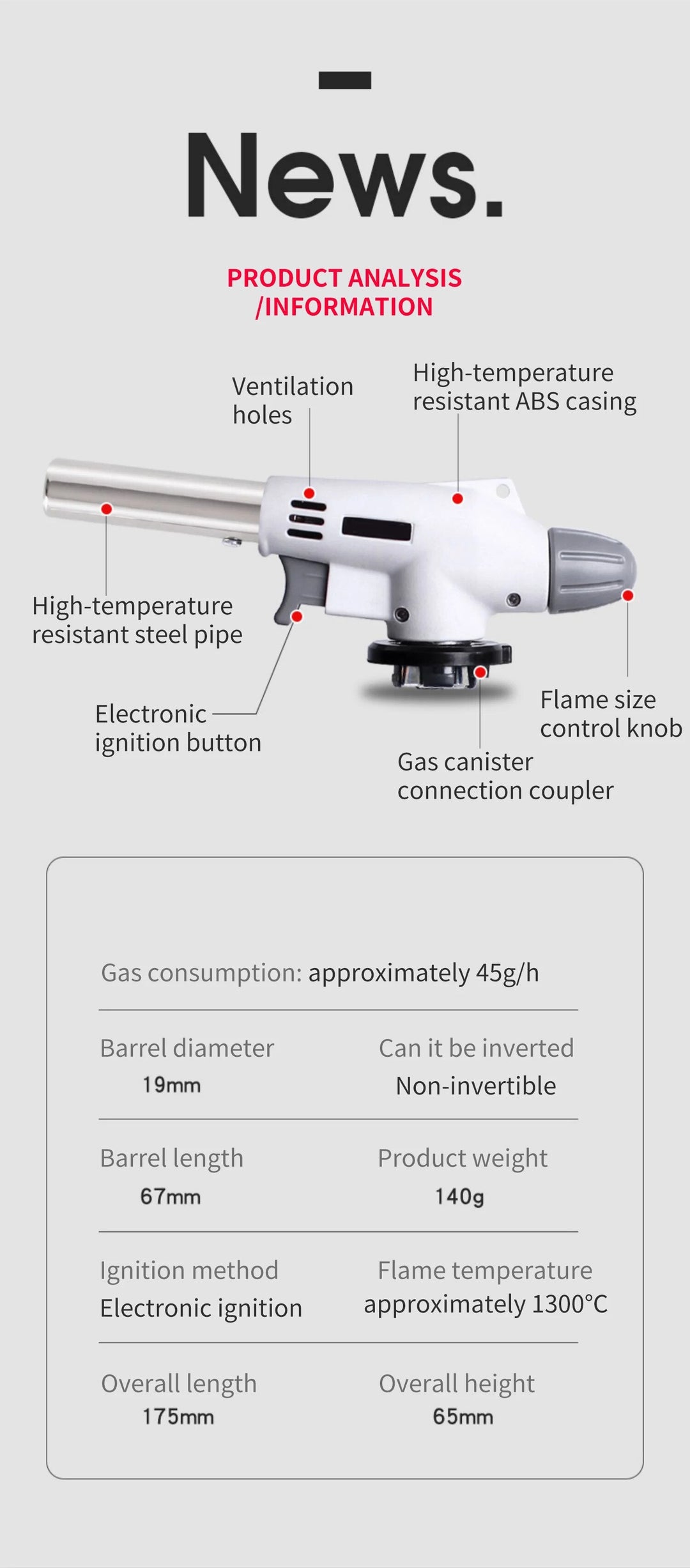 PORTABLE METAL BUTANE GAS STOVE – BBQ, CAMPING AND COOKING FLAME GUN-Nora Luxe