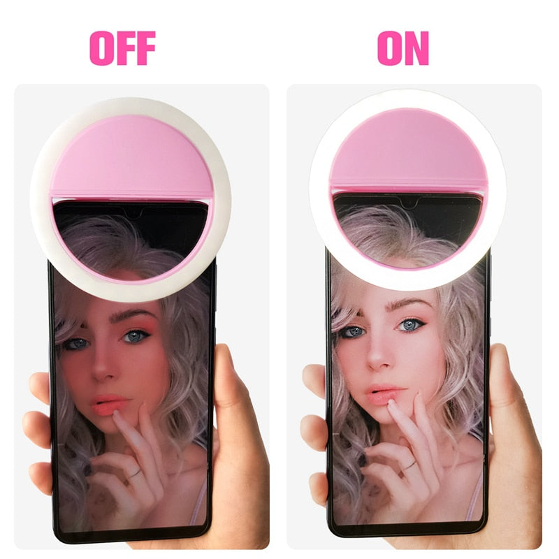 Portable Selfie Ring Light - GlowSnap-White-Nora Luxe