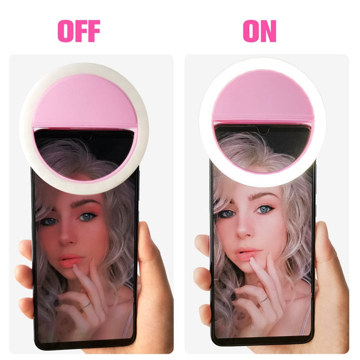 Portable Selfie Ring Light - GlowSnap-White-Nora Luxe
