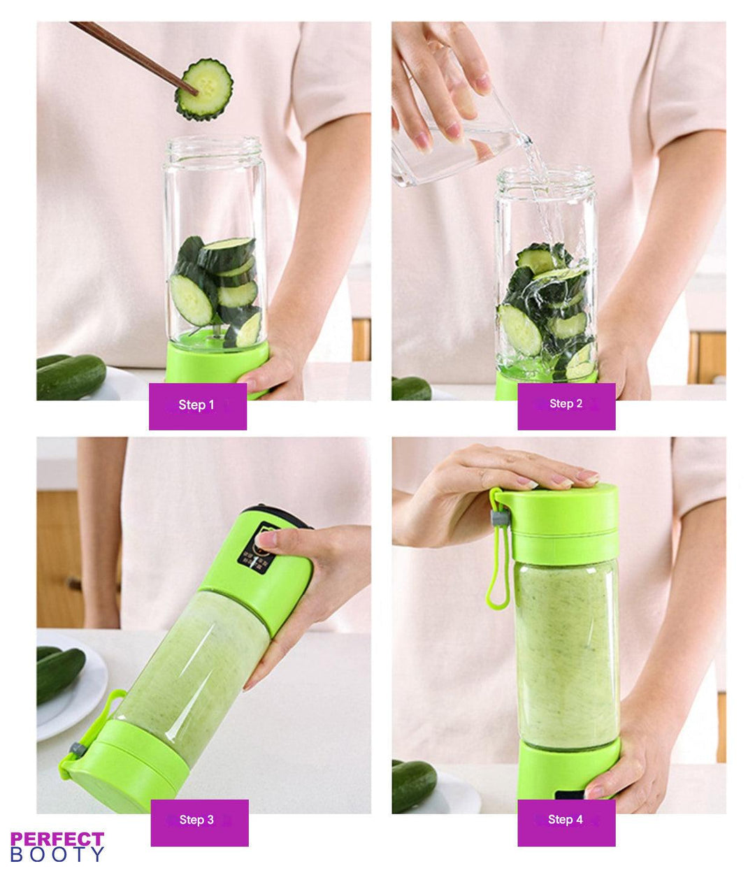 Portable Smoothie Maker with Drink Function - FreshBlend To-Go-Pink-Nora Luxe