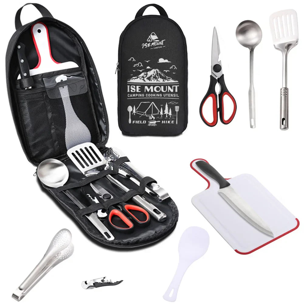 Portable Stainless Steel Outdoor Kitchen Set - CampMate-Dark blue-Nora Luxe