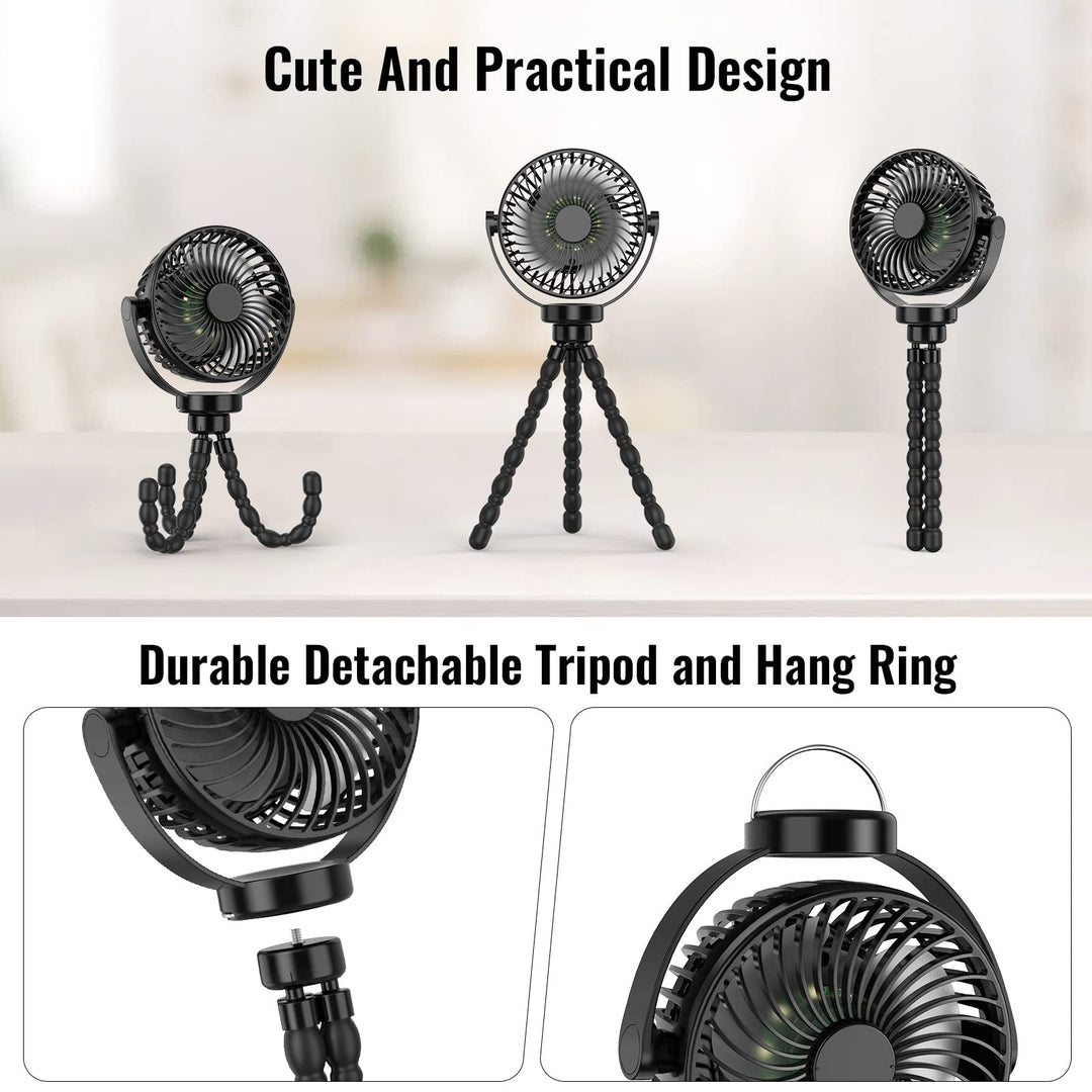 Portable Stroller Fan with 8000mAh Battery-Nora Luxe