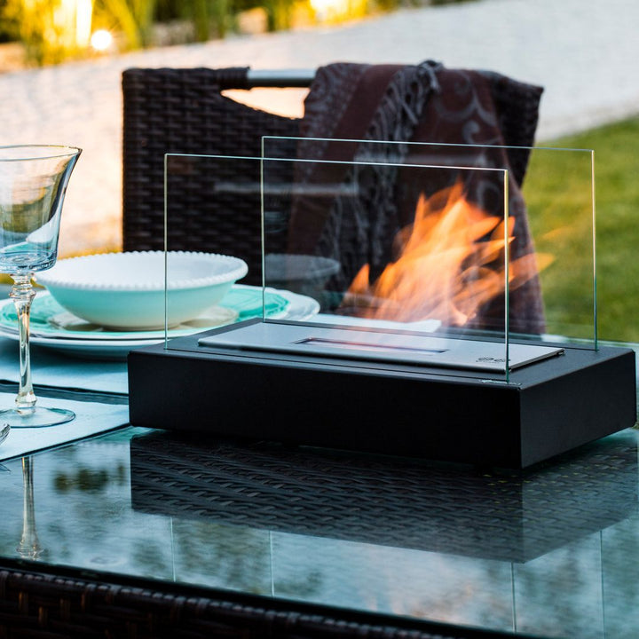Portable Table Fireplace - LumaFlame-Black-Nora Luxe