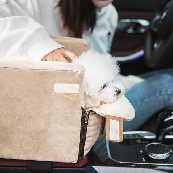 Portable Travel Basket for Small Dogs - TravelBuddy-Beige-Nora Luxe