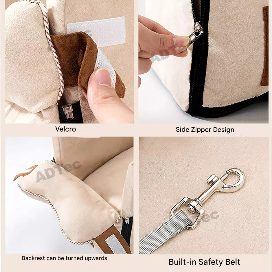 Portable Travel Basket for Small Dogs - TravelBuddy-Beige-Nora Luxe