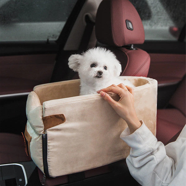 Portable Travel Basket for Small Dogs - TravelBuddy-Beige-Nora Luxe