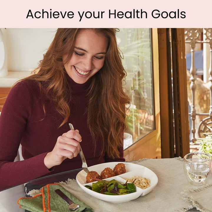 Portion Control Board for Diabetic & Bariatric Diet - Porcelain-1-Nora Luxe