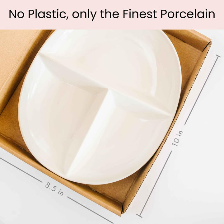 Portion Control Board for Diabetic & Bariatric Diet - Porcelain-1-Nora Luxe