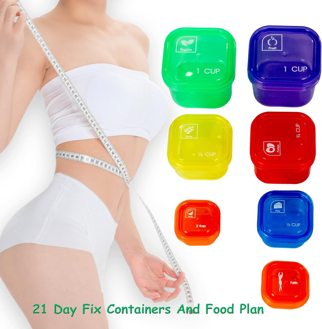 Portion Control Containers (14-Piece Set) - 21 Day Fix for Weight Loss-Nora Luxe
