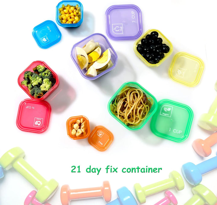 Portion Control Containers (14-Piece Set) - 21 Day Fix for Weight Loss-Nora Luxe