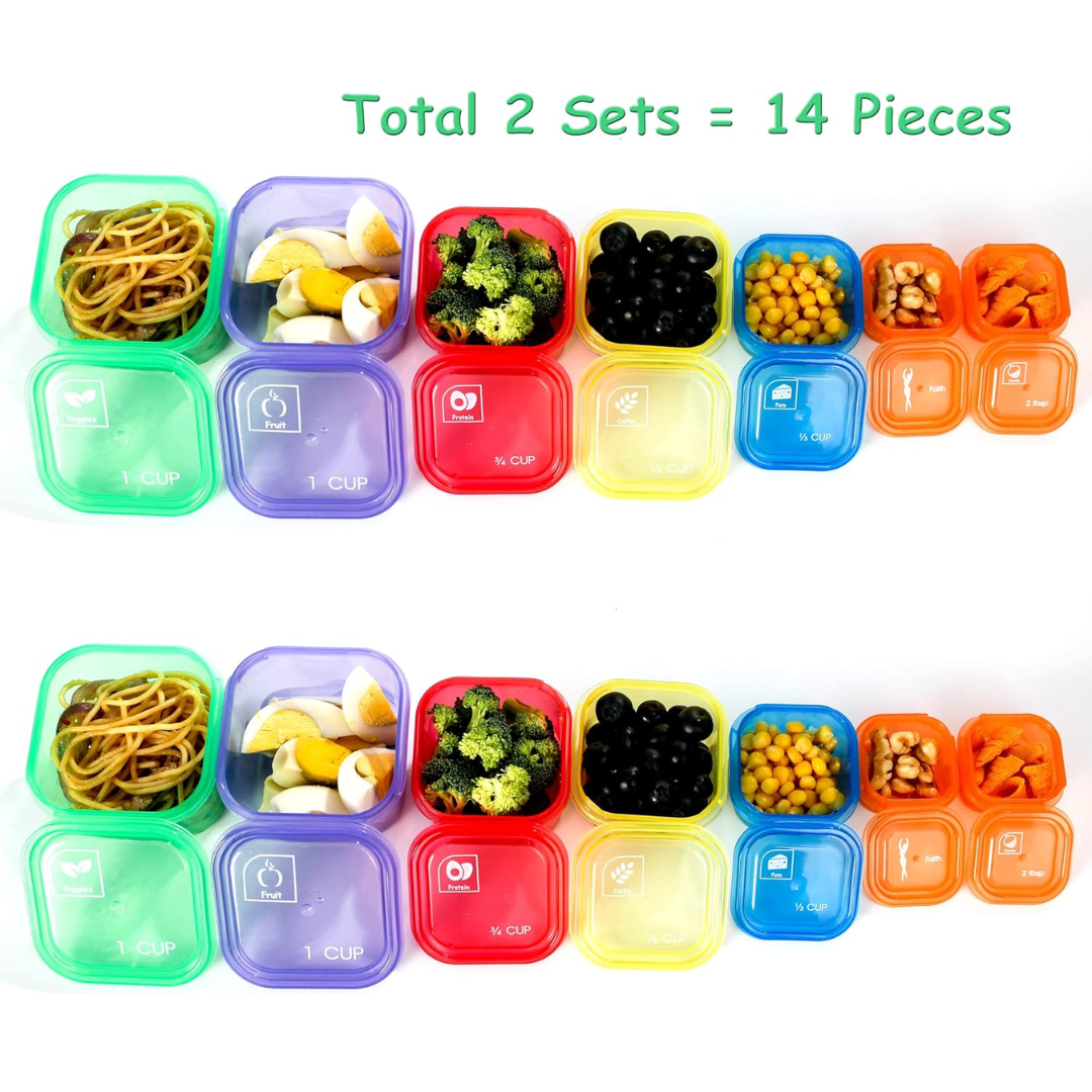 Portion Control Containers (14-Piece Set) - 21 Day Fix for Weight Loss-Nora Luxe