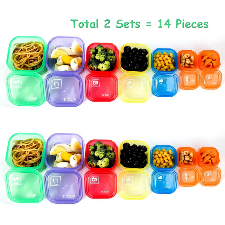 Portion Control Containers (14-Piece Set) - 21 Day Fix for Weight Loss-Nora Luxe