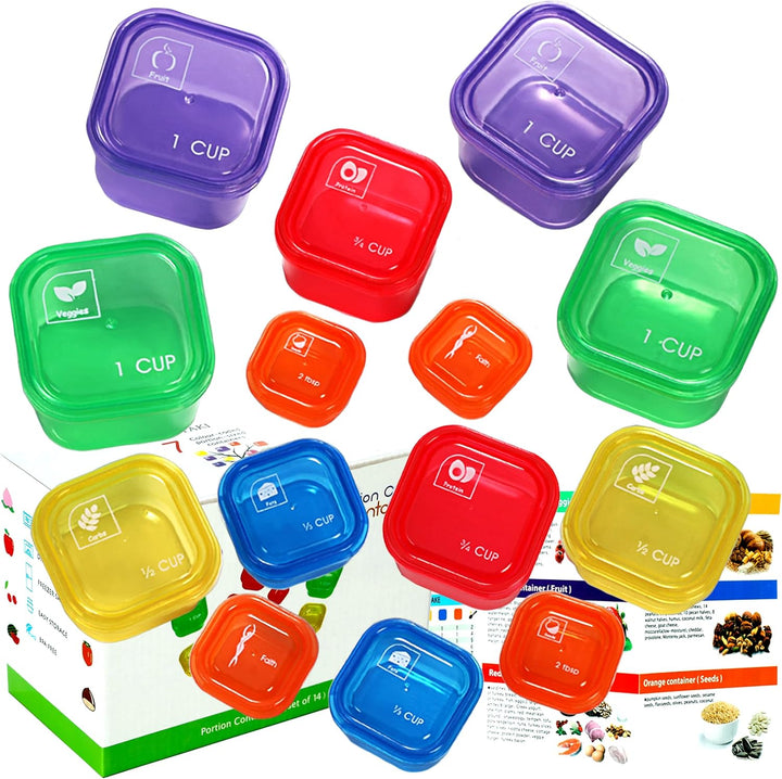 Portion Control Containers (14-Piece Set) - 21 Day Fix for Weight Loss-Nora Luxe
