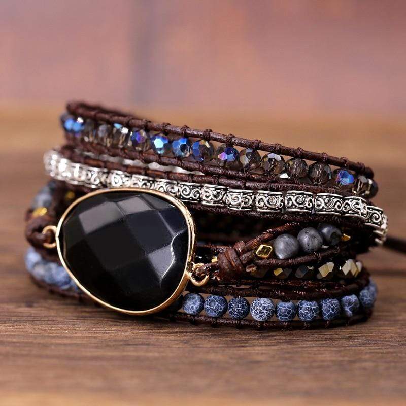 Powerful Onyx Wrap Bracelet - Isadora-Nora Luxe