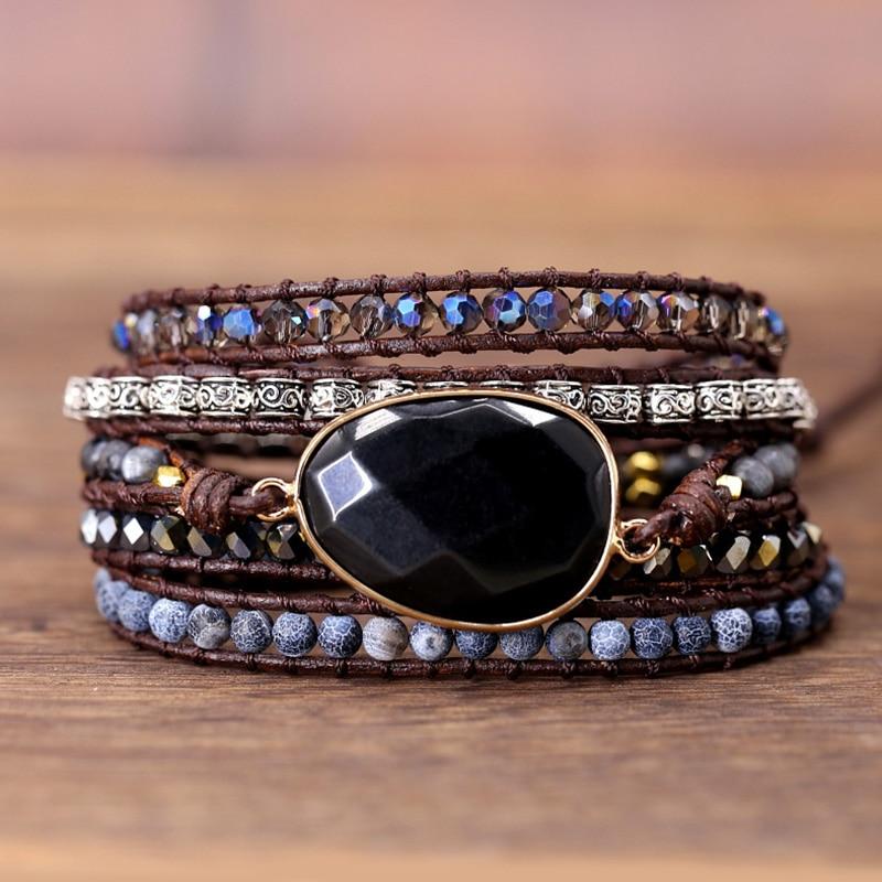 Powerful Onyx Wrap Bracelet - Isadora-Nora Luxe
