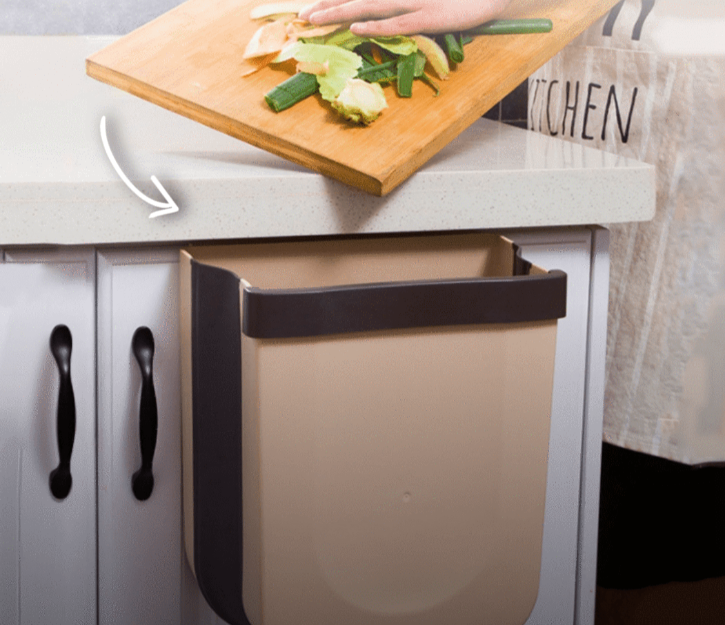 Practical Wall Waste Bin - CleanFold-White-Nora Luxe