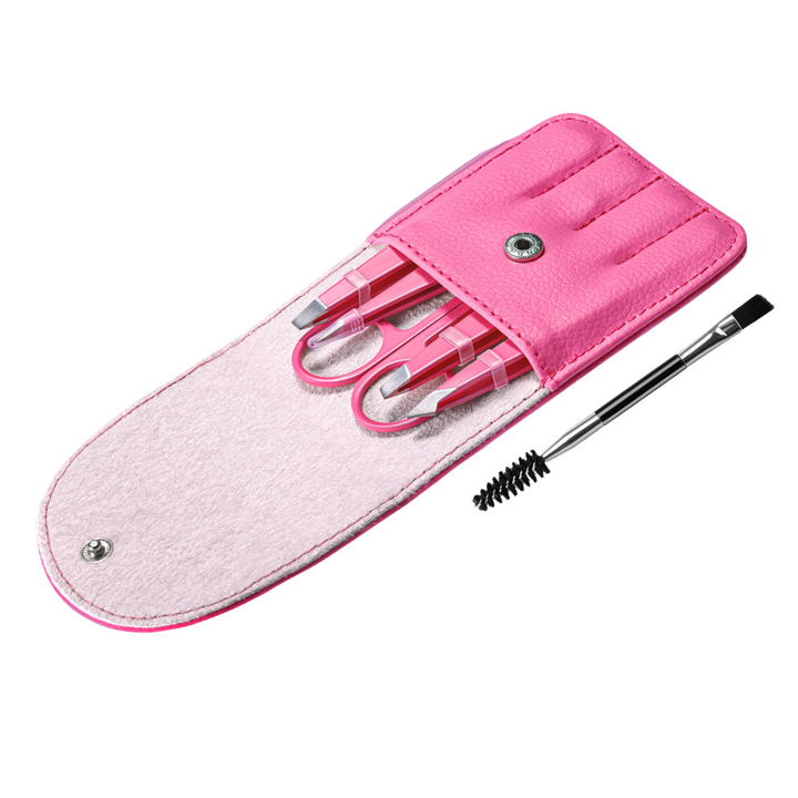 Precision Tweezer Set - 6-piece for Eyebrows with Travel Case-Multicolored-Nora Luxe