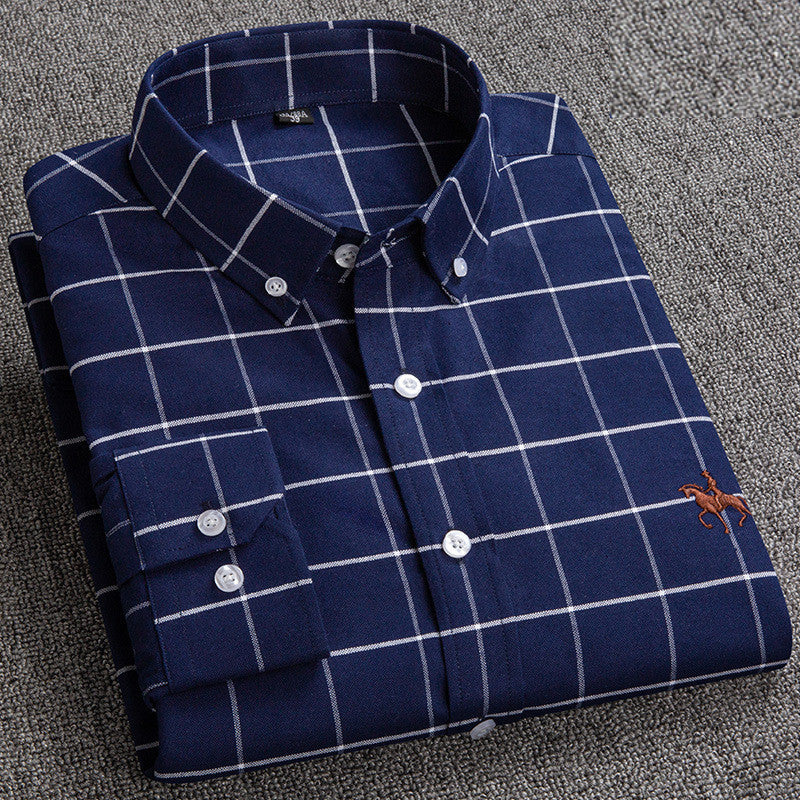 Premium Cotton Shirt - Hugo-Light Blue Checkered-40 / ~M-Nora Luxe