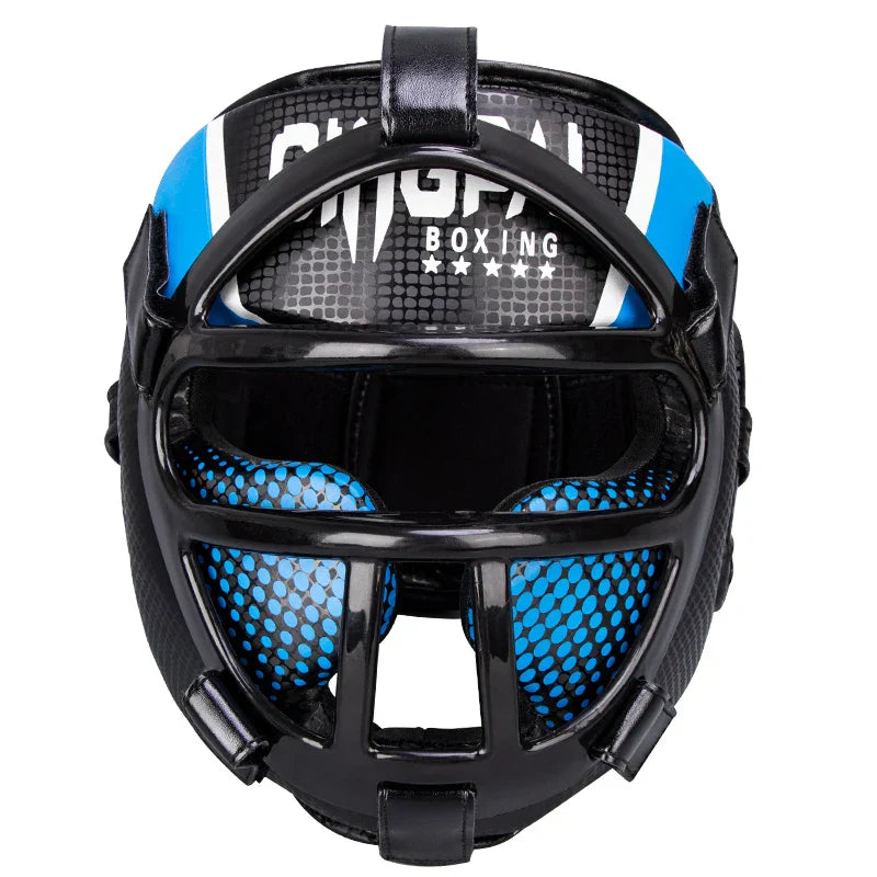 Premium Head Protection with Face Mask - FightGuard-Blue-S-Nora Luxe