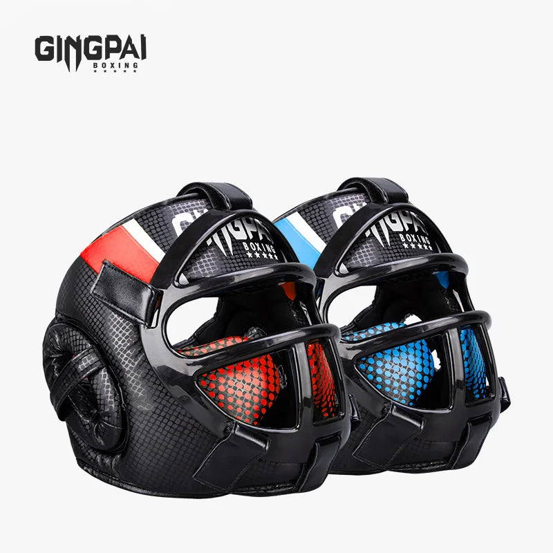 Premium Head Protection with Face Mask - FightGuard-Red-S-Nora Luxe