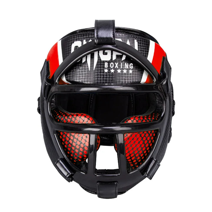 Premium Head Protection with Face Mask - FightGuard-Red-S-Nora Luxe