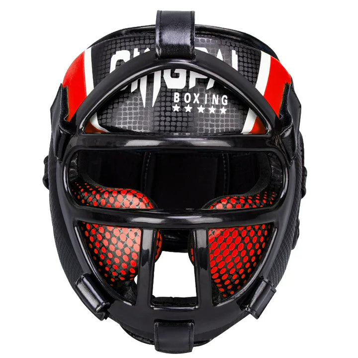 Premium Head Protection with Face Mask - FightGuard-Red-S-Nora Luxe