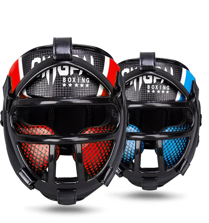 Premium Head Protection with Face Mask - FightGuard-Red-S-Nora Luxe
