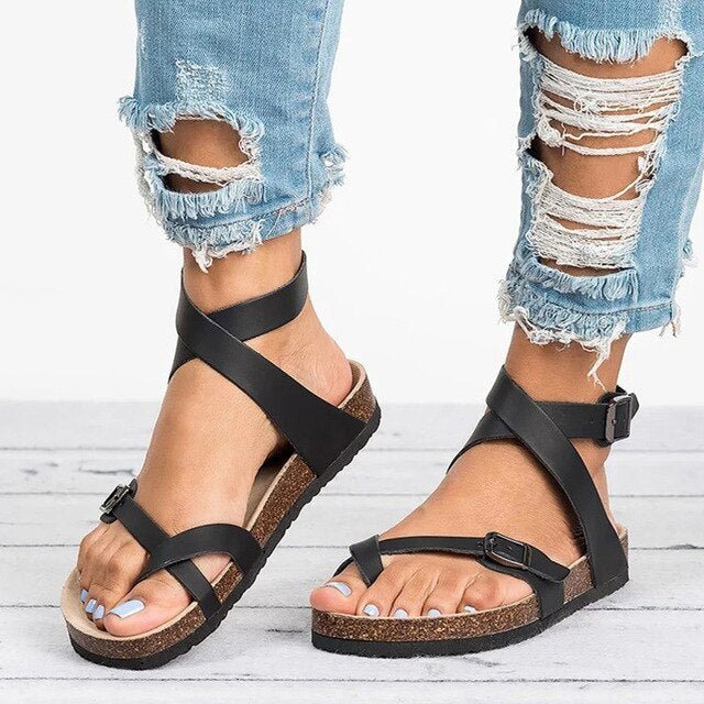 Premium Ladies Sandals - Selena-Black-4.5-The Livary