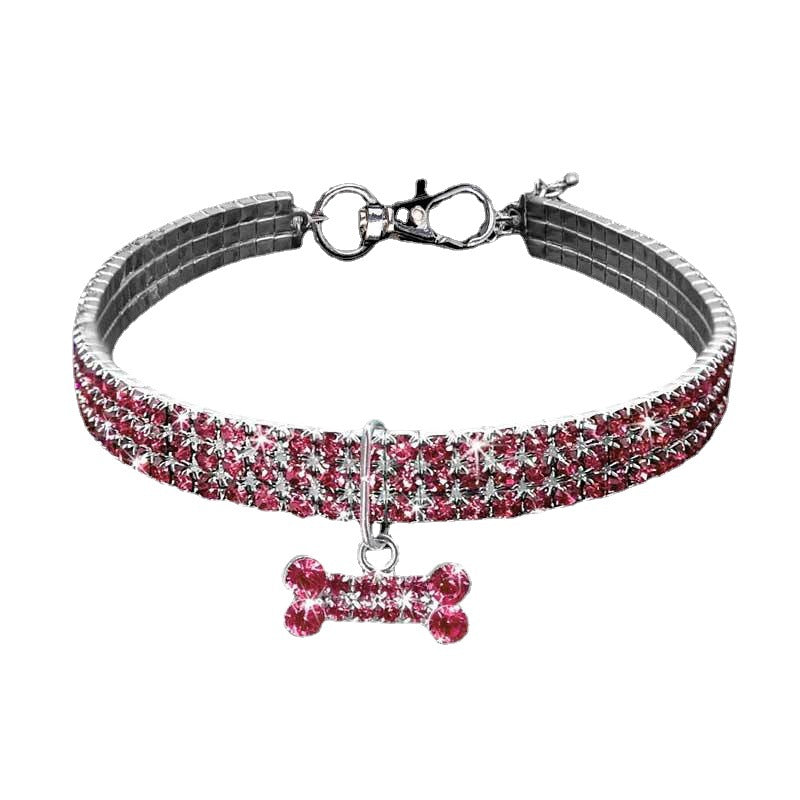 Premium Pet Collar - Bling It On-White-S 7.68 x 0.79 x 0.39 inches-Nora Luxe
