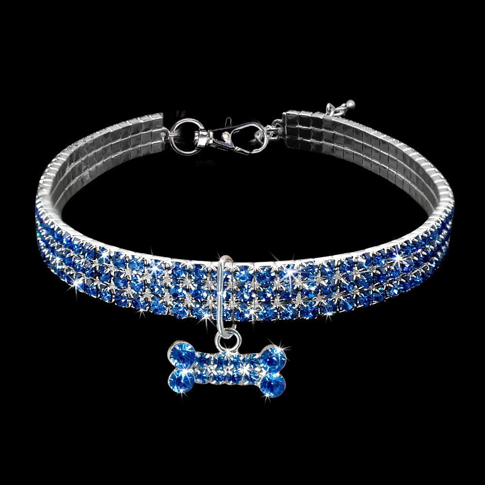 Premium Pet Collar - Bling It On-White-S 7.68 x 0.79 x 0.39 inches-Nora Luxe