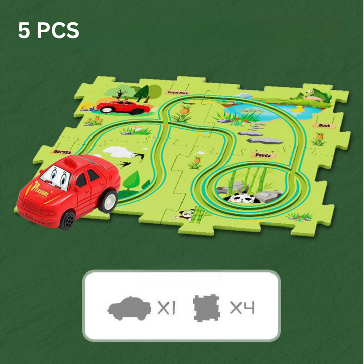 Problem-Solving Children's Puzzle - RacePuzzle-Dinosaur-5 Pieces-Nora Luxe