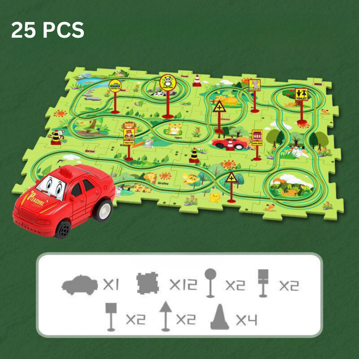 Problem-Solving Children's Puzzle - RacePuzzle-Dinosaur-5 Pieces-Nora Luxe