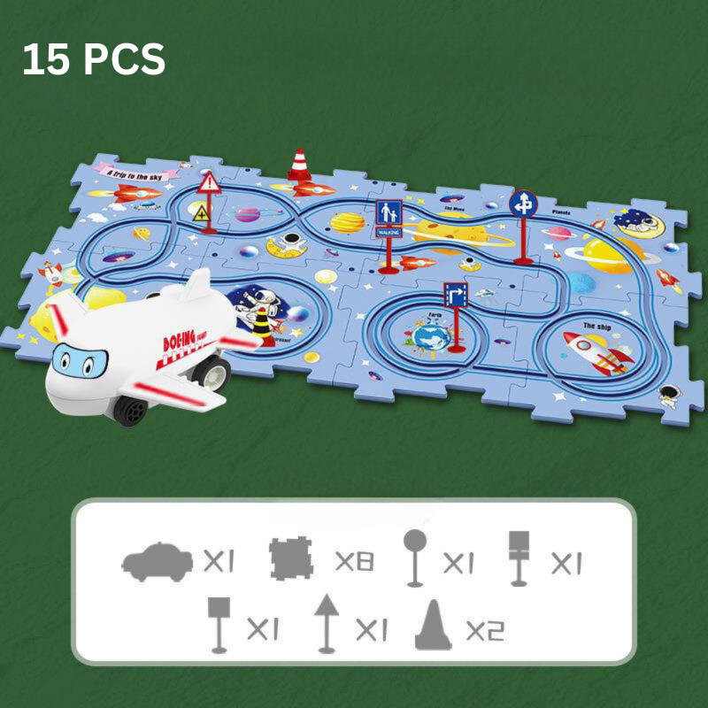 Problem-Solving Children's Puzzle - RacePuzzle-Dinosaur-5 Pieces-Nora Luxe